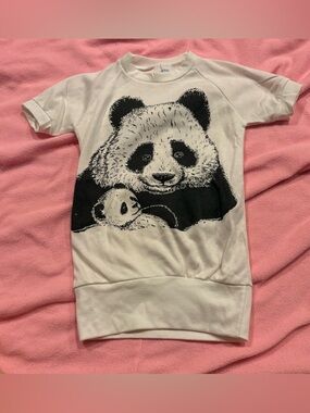 Vintage Kids White Panda Graphic Tee size 4